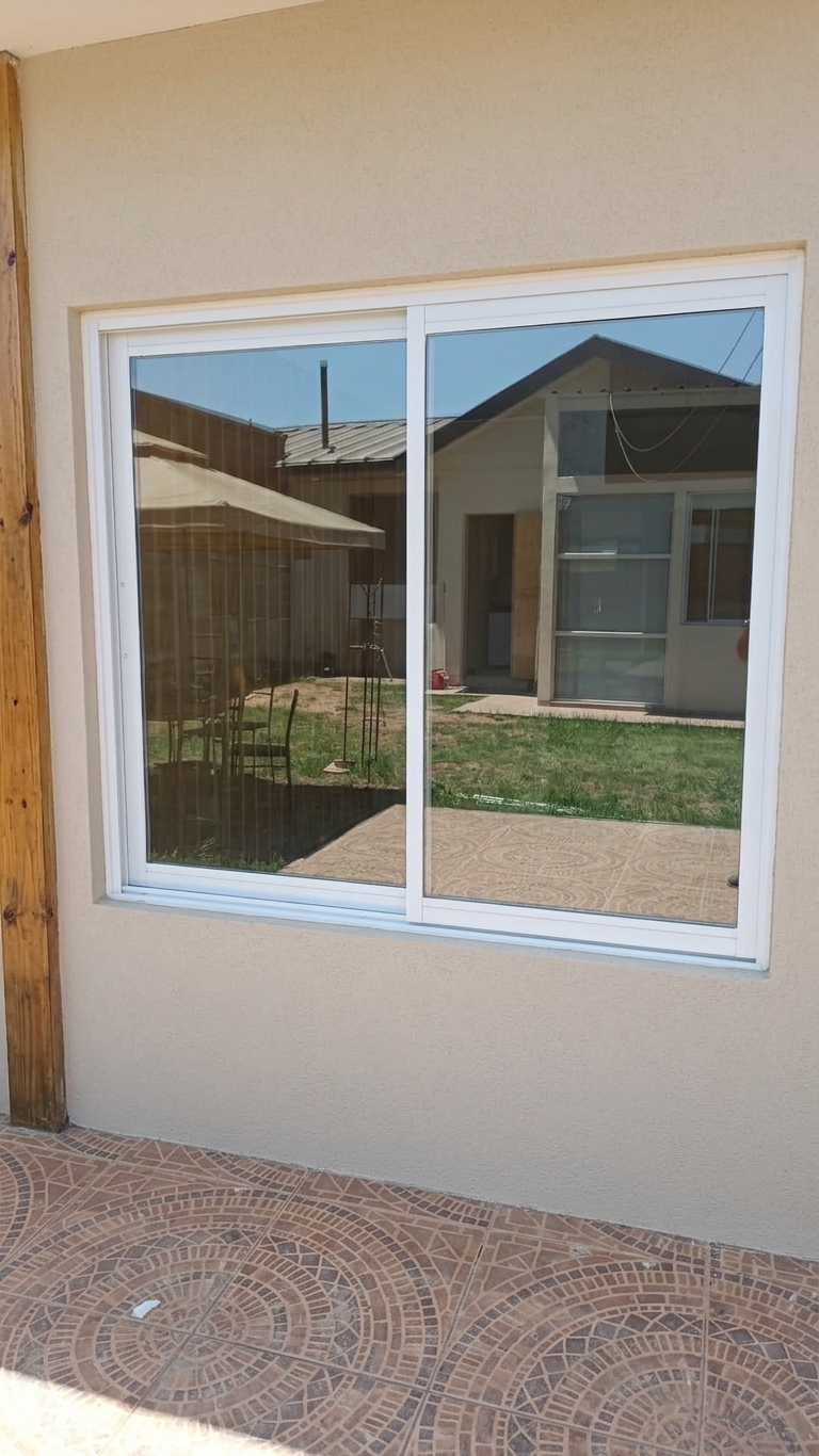 Ventana corredera en fachada de fibrocemento — instalación a medida