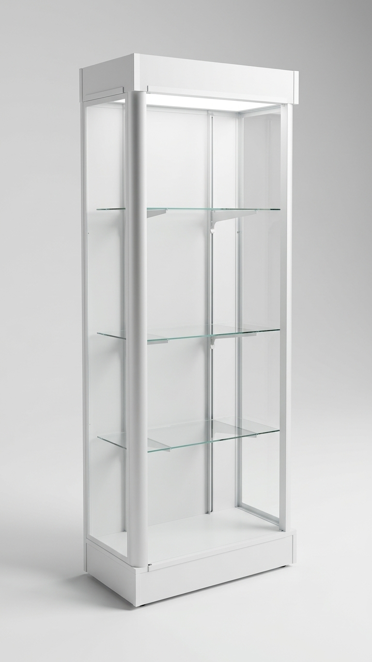 Vitrina alta en aluminio y vidrio